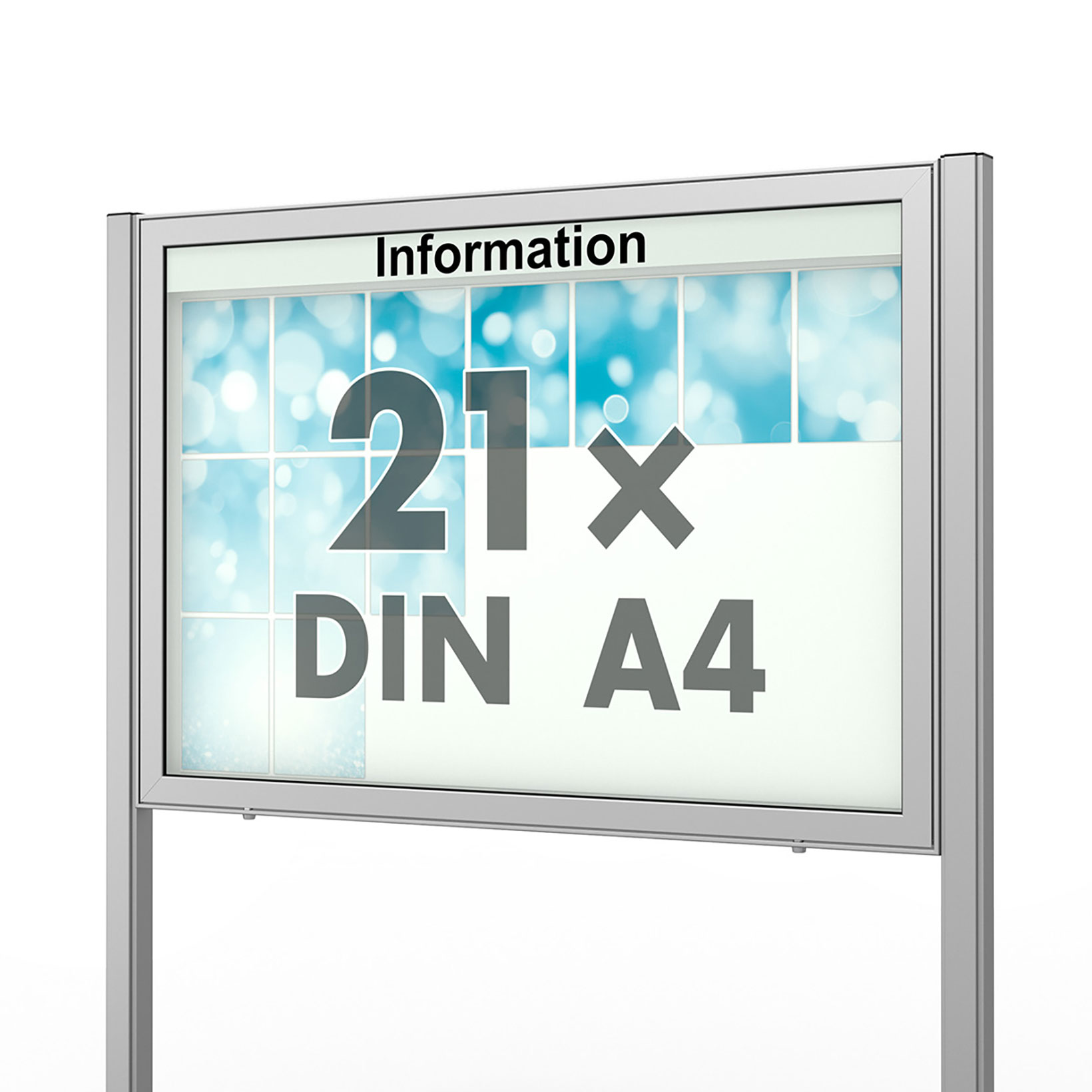 Schaukasten mit Standbeinen